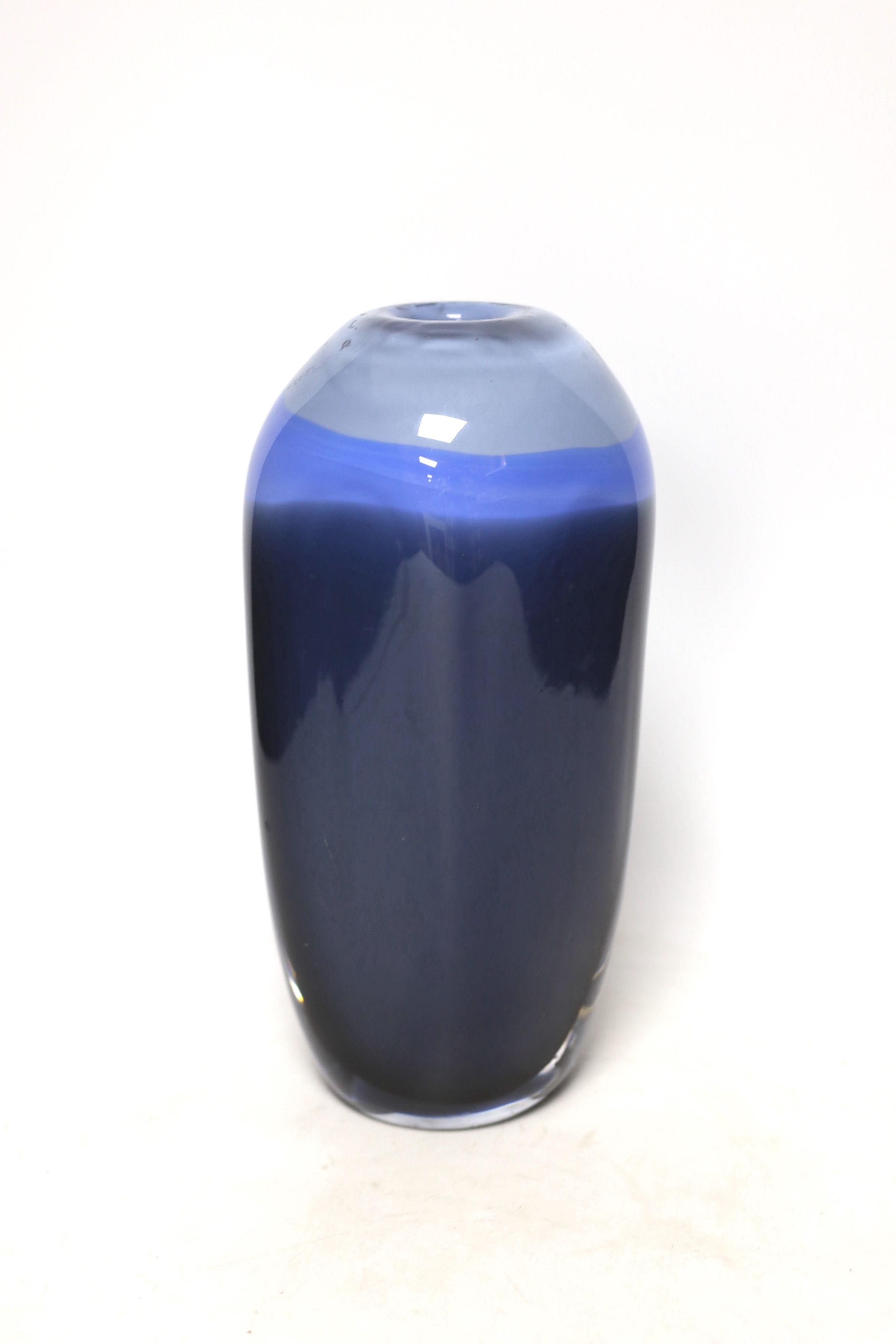 A large studio glass vase, signed Adam Aaronson, 27cm high